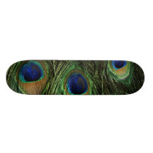Peacock Feather Print Skateboard