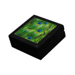 Peacock Feather Print Trinket Boxes