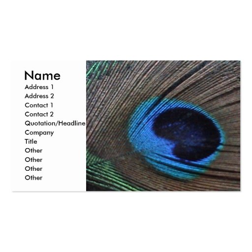Peacock Feather Profile Card Business Card Template