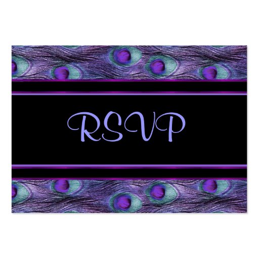 Peacock Feather Purple - RSVP Business Card Templates