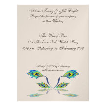 Peacock Feather Reflection invite