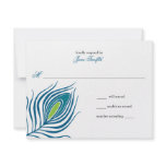Peacock Feather Response Card Custom Announcements