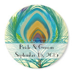 Peacock Feather Save the Date Magnet