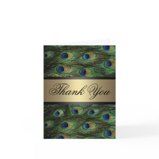 Peacock Feather Thank You Card card