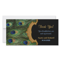 Peacock Feather Thank You Picture Card