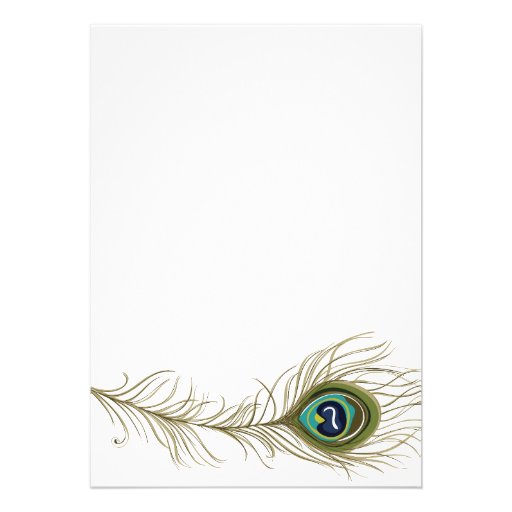 Peacock Feather Vintage Wedding Invitation