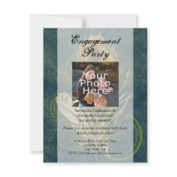 Peacock Feather Wedding Engagement Party Photo invitation