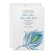 Peacock Feather Wedding Invitation