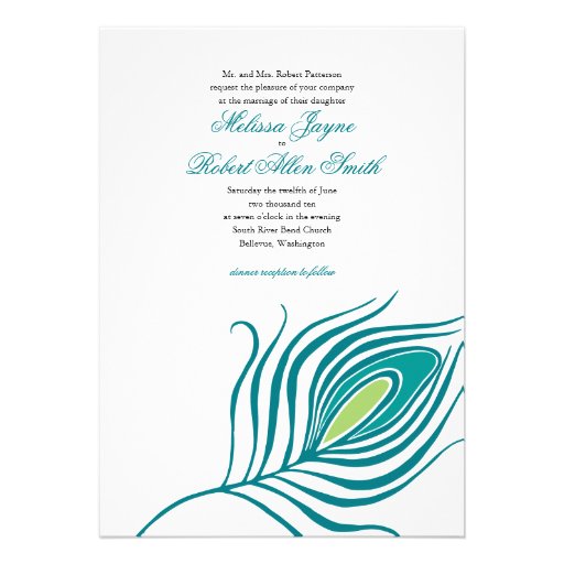 Peacock Feather Wedding Invitation