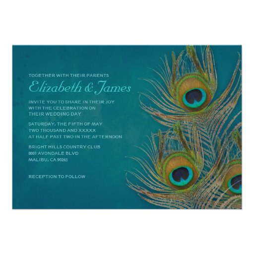 Peacock Feather Wedding Invitations