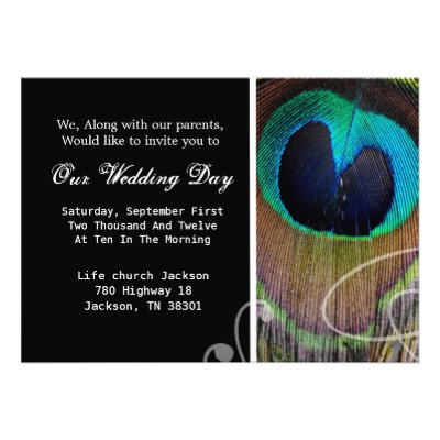 Peacock Feather Wedding Invites