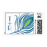 Peacock Feather Wedding Stamp