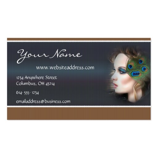 Peacock Feather Woman D2 Business Cards