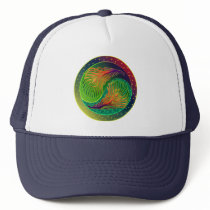 Peacock Feather Yin Yang 3 Hat