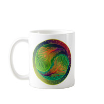 Peacock Feather Yin Yang 3 Mugs