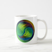 Peacock Feather Yin Yang 4 Mug