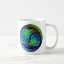 Peacock Feathers 1 Yin Yang Mug
