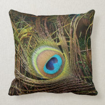 Peacock Feathers American MoJo Pillow