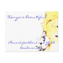Peacock Feathers and Gold Headscarves postcards