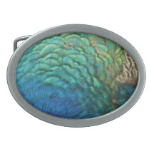 Peacock Feathers Belt Buckle