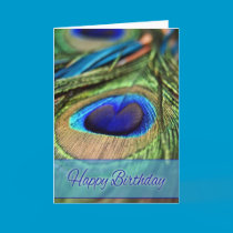 Peacock Feathers Birthday Card cards