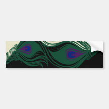 Peacock Feathers Border Bumper Stickers