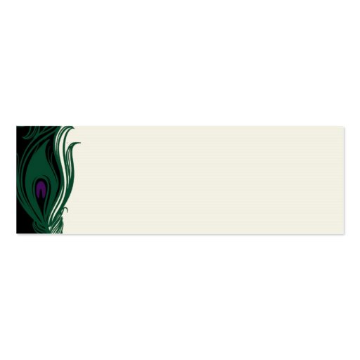 Peacock Feathers Border Business Cards (front side)