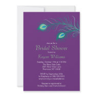 Peacock Feathers Bridal Shower Invitation invitation