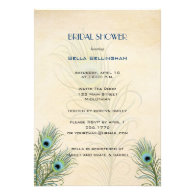 Peacock Feathers Bridal Shower Invitation