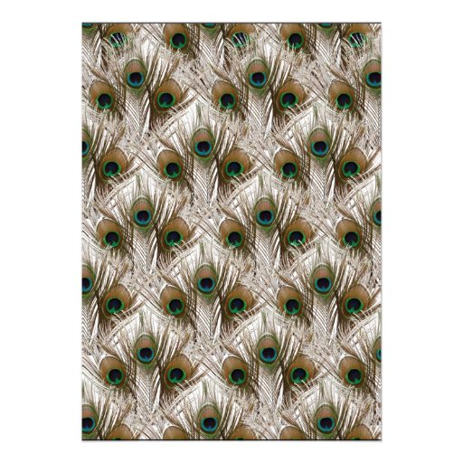 Peacock Feathers Double Frame Wedding Invitation