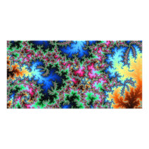 Peacock Feathers - Fractal Design Customized Photo Card