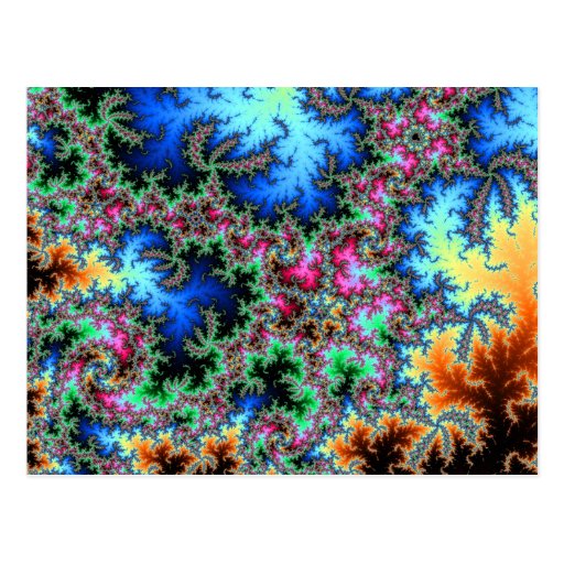 Peacock Feathers - Fractal Design Post Card