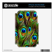 Peacock Feathers Invasion Decal For The iPhone 2G
