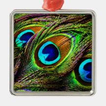 Peacock Feathers Invasion - Christmas Tree Ornament