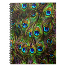 Peacock Feathers Invasion Spiral Notebook
