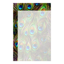 Peacock Feathers Invasion - Stationery Paper