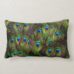 Peacock Feathers Invasion Throw Pillow