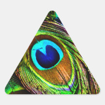 Peacock Feathers Invasion - Triangle Sticker