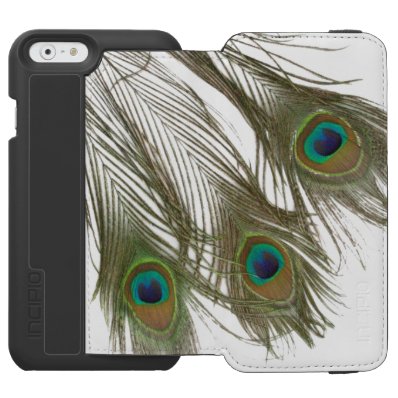 PEACOCK FEATHERS iPHONE 6 WALLET CASE