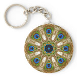 Peacock Feathers Magic Circle Keychain