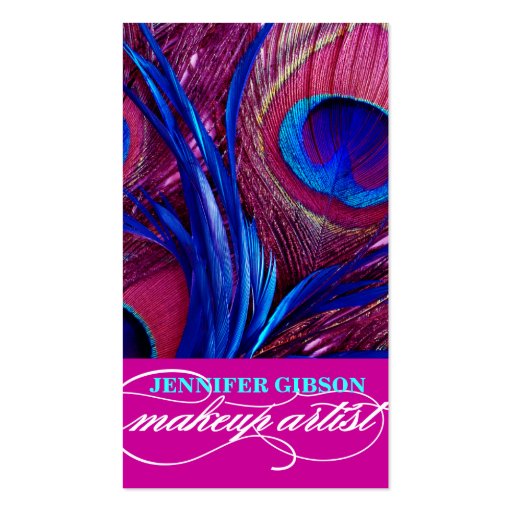 Peacock Feathers | Make-Up Artist Business Cards (front side)