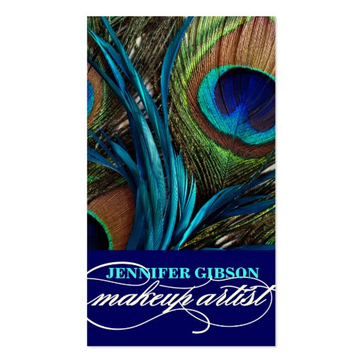 Peacock Feathers | Make-Up Artist Business Cards (front side)