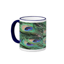 Peacock Feathers Coffee Mugs