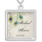 Peacock Feathers n Swirls Wedding or Anniversary Custom Jewelry