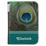 Peacock Feathers Personalized Kindle Case