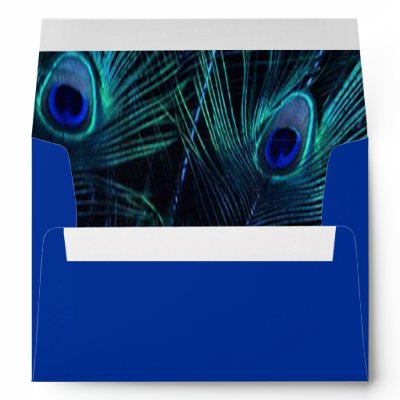 Peacock Feathers Purple Blue Envelopes