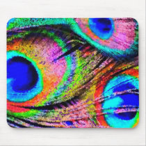 peacock feather's rainbow mousepads