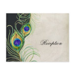 Peacock Feathers Reception Invitation Card