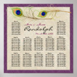 Peacock Feathers Reception Table Seating Chart Print