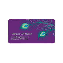 Peacock Feathers Return Address Labels.